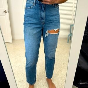Topshop Mom Distressed Jeans